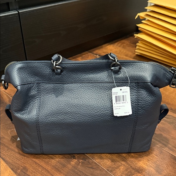 Coach Handbags - NWT Coach F59325 Navy Pebbled Leather Satchel - Top Handle Shoulder Bag classic